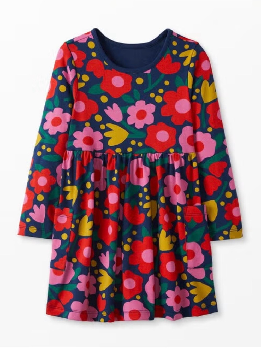 Hanna Anderson Rosy Posey Floral
Print Pocket Dress Sz 5 Cotton
Long Sleeve